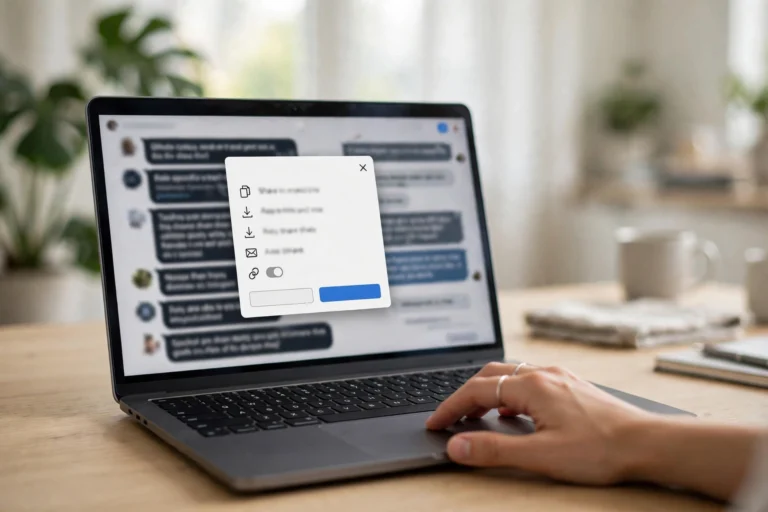 ChatGPT interface showing the share conversation dialog with a copied link