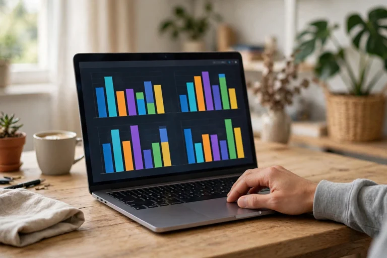 Laptop running a DNS speed benchmark comparing response times of different DNS providers