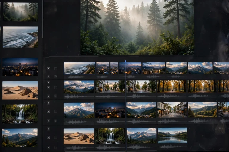 Editing a faceless YouTube video with stock footage timeline on a computer