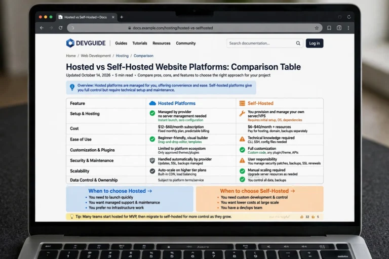 Infographic comparing WordPress.com vs WordPress.org features side by side